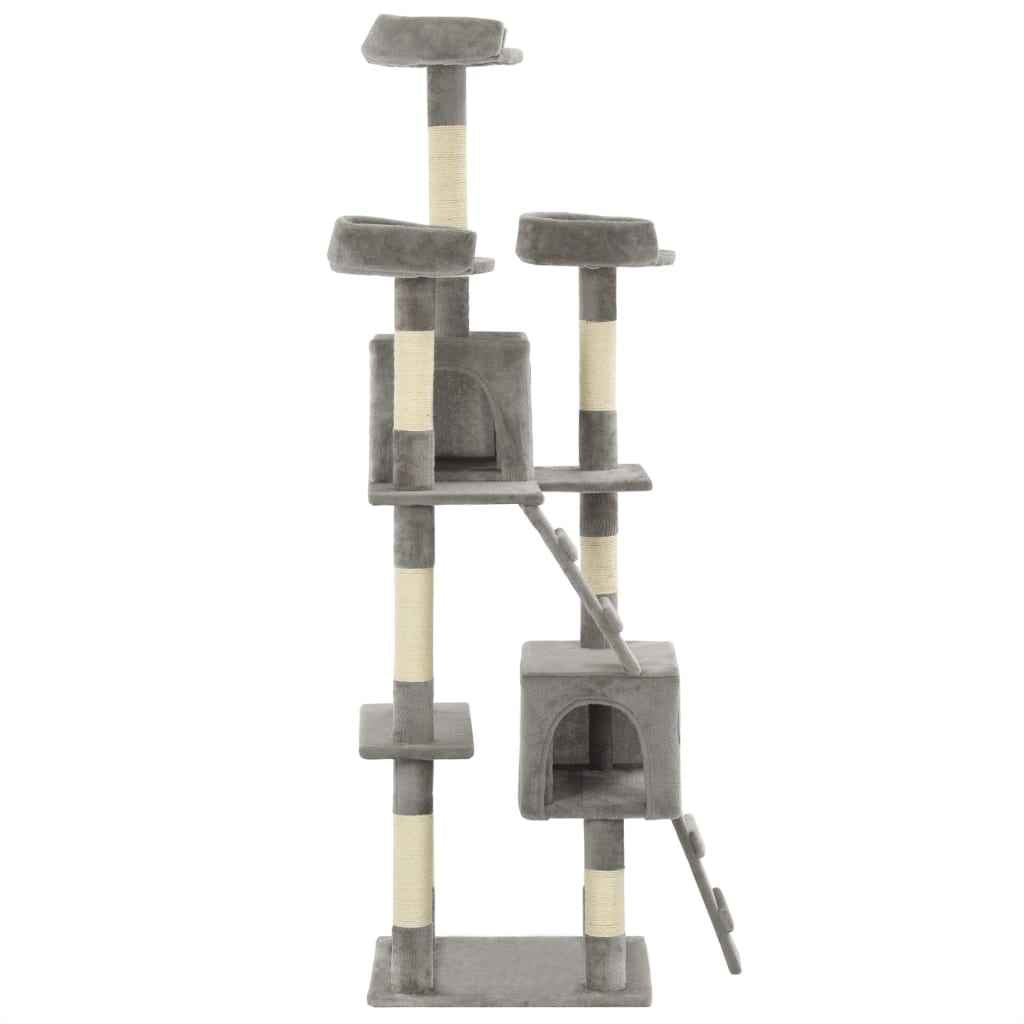 vidaXL Árvore para gatos c/ postes arranhadores sisal 170 cm cinzento