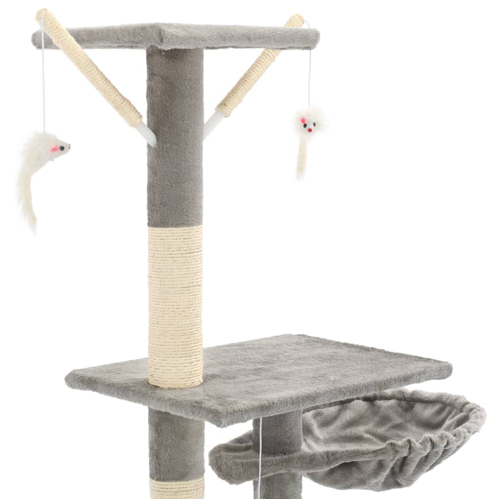 vidaXL Árvore p/ gatos c/ postes arranhadores sisal 230-250cm cinzento
