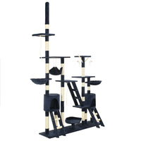 vidaXL Árvore p/ gatos c/ postes arranhadores sisal 230-250cm cinzento