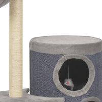 vidaXL Árvore para gatos c/ postes arranhadores sisal 148 cm cinzento