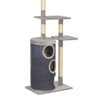 vidaXL Árvore p/ gatos c/ postes arranhadores sisal 260 cm cinzento