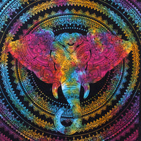 Single Cotton Bedspread + Wall Hanging - Elephant Head 130cm x 200cm