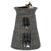 vidaXL 3 pcs cestos p/ gatos + almofadões 47x34x60cm salgueiro natural