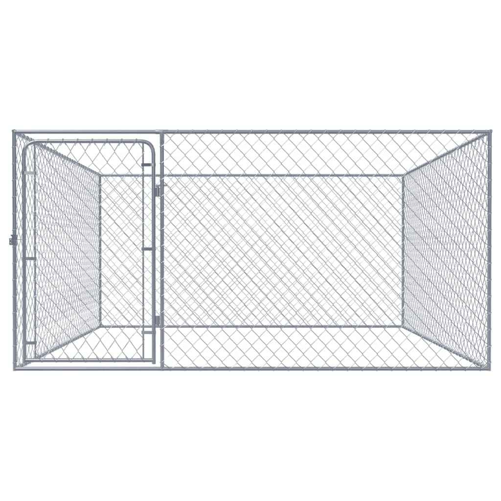 vidaXL Canil de exterior em aço galvanizado 2x2x1 m