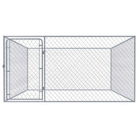 vidaXL Canil de exterior em aço galvanizado 2x2x1 m