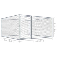 vidaXL Canil de exterior em aço galvanizado 2x2x1 m