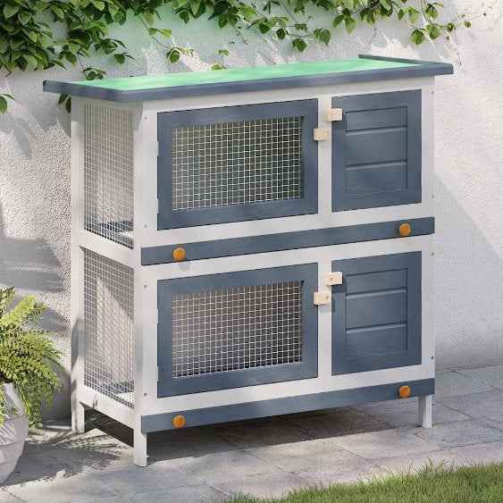 vidaXL Coelheira para animais pequenos 4 portas madeira