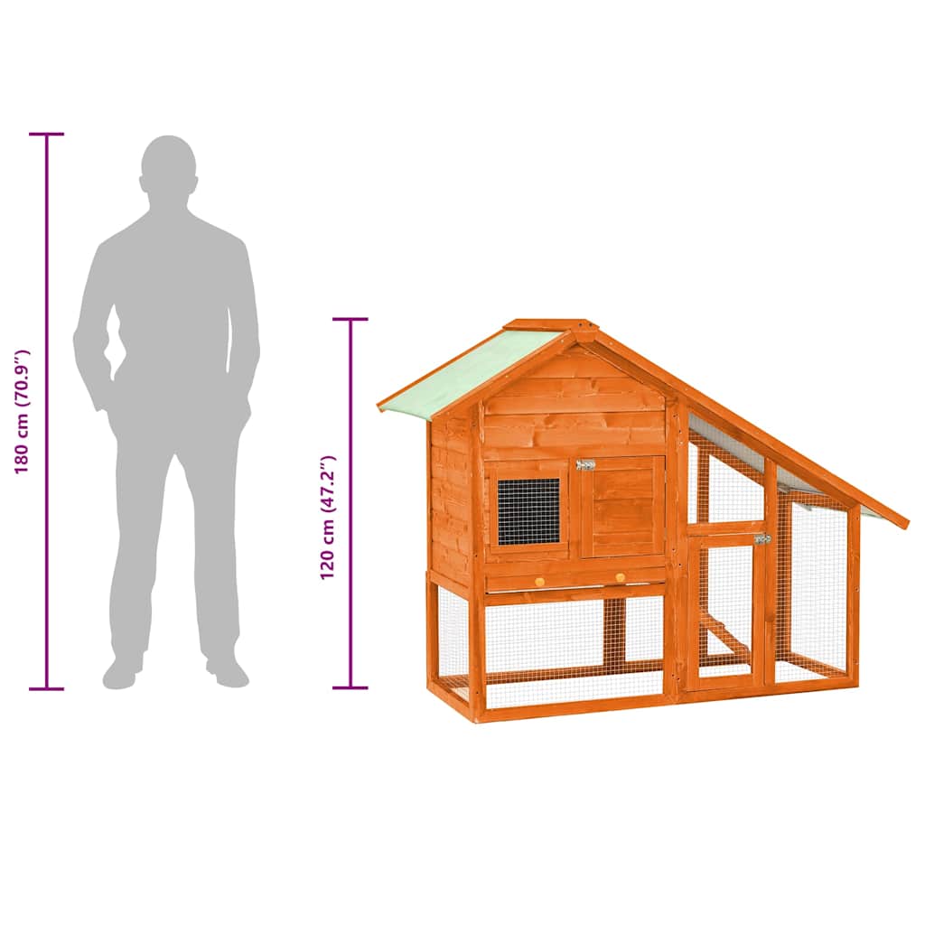 vidaXL Coelheira 140x63x120 cm madeira de abeto maciça
