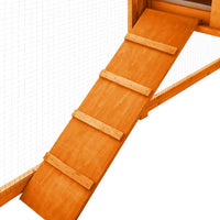 vidaXL Coelheira exterior c/ parque madeira de abeto maciça castanho