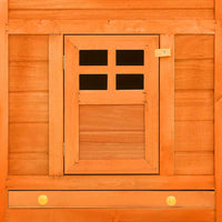 vidaXL Coelheira exterior c/ parque madeira de abeto maciça castanho