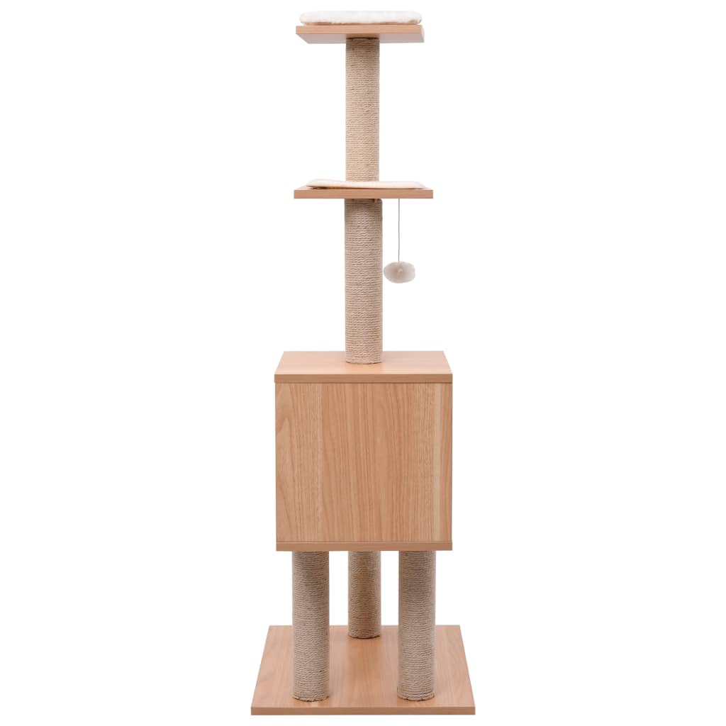 vidaXL Árvore para gatos c/ tapete arranhador sisal 123 cm