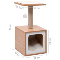 vidaXL Árvore para gatos c/ tapete arranhador sisal 62 cm