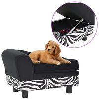 vidaXL Sofá para cães 57x34x36 cm pelúcia preto