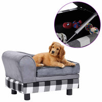 vidaXL Sofá para cães 57x34x36 cm pelúcia preto