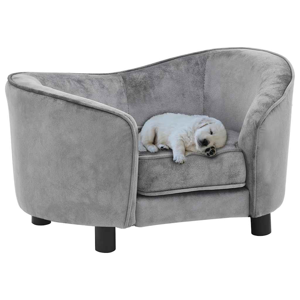 vidaXL Sofá para cães 69x49x40 cm pelúcia preto