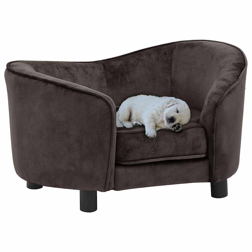 vidaXL Sofá para cães 69x49x40 cm pelúcia preto
