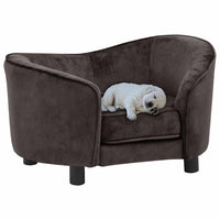 vidaXL Sofá para cães 69x49x40 cm pelúcia preto