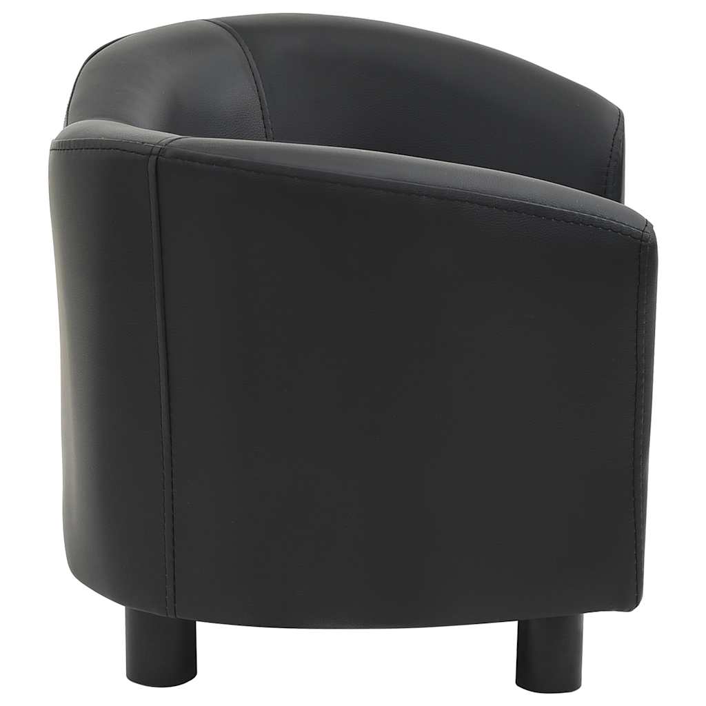 vidaXL Sofá para cães 67x41x39 cm couro artificial preto