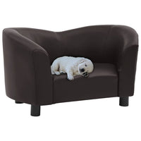vidaXL Sofá para cães 67x41x39 cm couro artificial preto