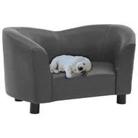 vidaXL Sofá para cães 67x41x39 cm couro artificial preto