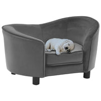 vidaXL Sofá para cães 69x49x40 cm pelúcia e couro artificial preto