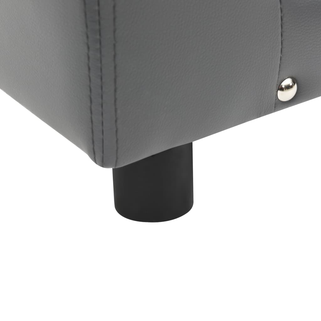 vidaXL Sofá para cães 81x43x31 cm pelúcia e couro artificial cinzento