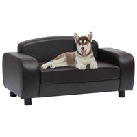 vidaXL Sofá para cães 80x50x40 cm couro artificial cinzento