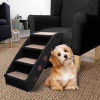 vidaXL Escadas para cães dobráveis 62x40x49,5 cm cor creme