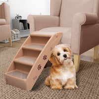 vidaXL Escadas para cães dobráveis 62x40x49,5 cm cor creme