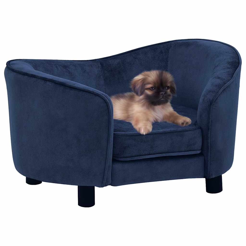 vidaXL Sofá para cães 69x49x40 cm pelúcia preto
