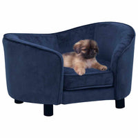 vidaXL Sofá para cães 69x49x40 cm pelúcia preto
