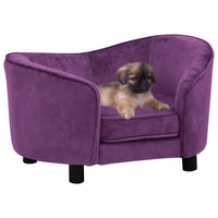 vidaXL Sofá para cães 69x49x40 cm pelúcia preto