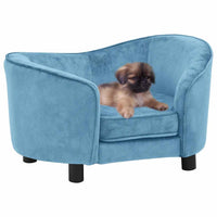 vidaXL Sofá para cães 69x49x40 cm pelúcia preto
