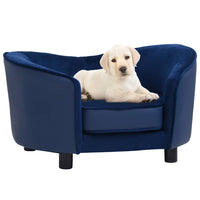 vidaXL Sofá para cães 69x49x40 cm pelúcia e couro artificial preto