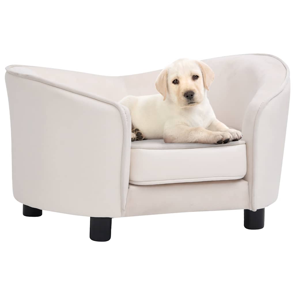 vidaXL Sofá para cães 69x49x40 cm pelúcia e couro artificial preto