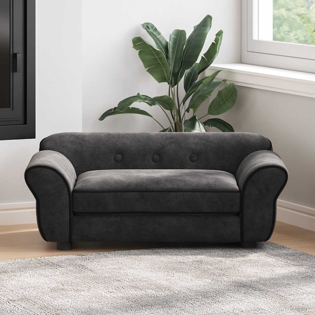 vidaXL Sofá para cães 72x45x30 cm pelúcia cinzento