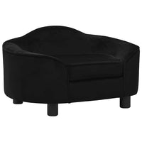 vidaXL Sofá para cães 67x47x36 cm pelúcia preto