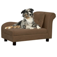 vidaXL Sofá para cães com almofada 83x44x44 cm pelúcia cinzento