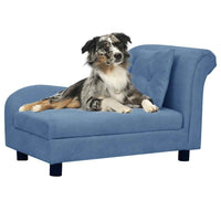 vidaXL Sofá para cães com almofada 83x44x44 cm pelúcia cinzento