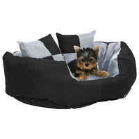 vidaXL Almofadão p/ cães reversível e lavável 65x50x20 cm cinza/preto