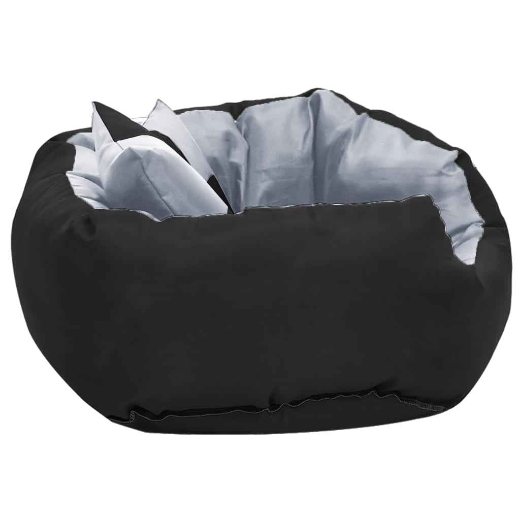 vidaXL Almofadão p/ cães reversível e lavável 65x50x20 cm cinza/preto