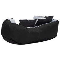 vidaXL Almofadão p/ cães reversível e lavável 65x50x20 cm cinza/preto