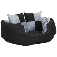 vidaXL Almofadão p/ cães reversível e lavável 65x50x20 cm cinza/preto