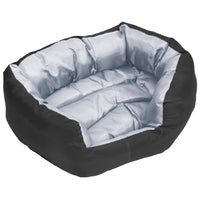 vidaXL Almofadão p/ cães reversível e lavável 65x50x20 cm cinza/preto