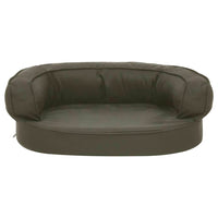 vidaXL Cama p/ cães ergonómica 75x53cm aspeto linho cinzento-escuro