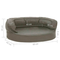 vidaXL Cama p/ cães ergonómica 75x53cm aspeto linho cinzento-escuro