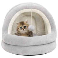 vidaXL Cama para gatos 40x40x35 cm cinzento e cor creme