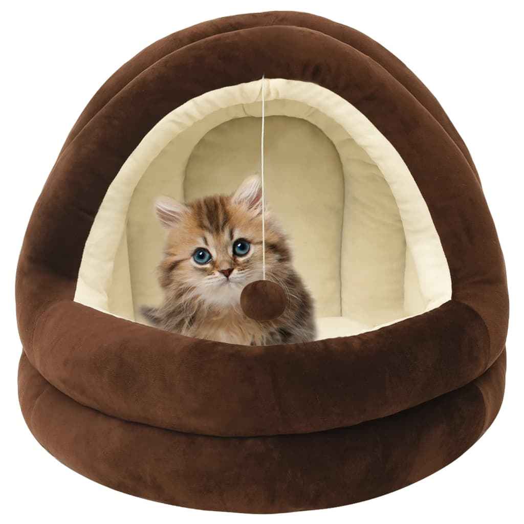vidaXL Cama para gatos 40x40x35 cm cinzento e cor creme