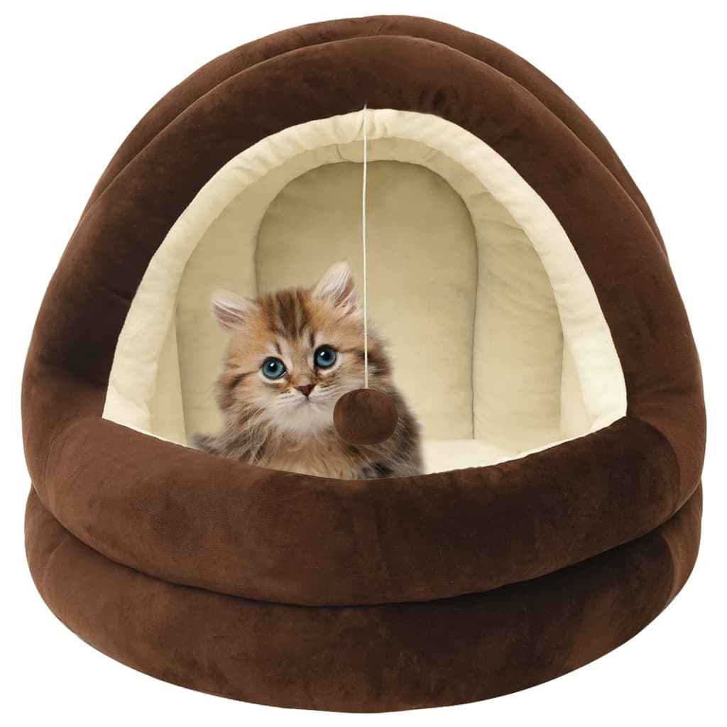 vidaXL Cama para gatos 40x40x35 cm cinzento e cor creme