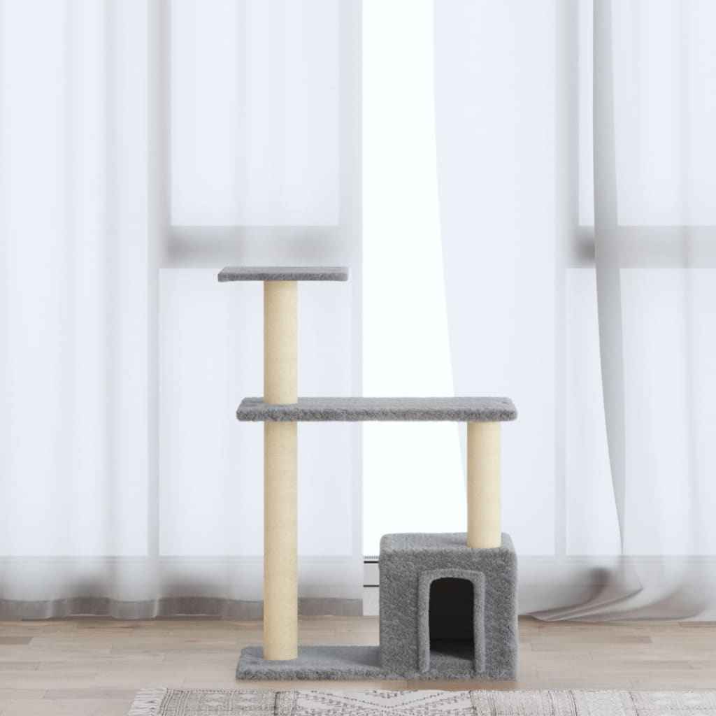 vidaXL Árvore para gatos c/ postes arranhadores sisal 70 cm cor creme